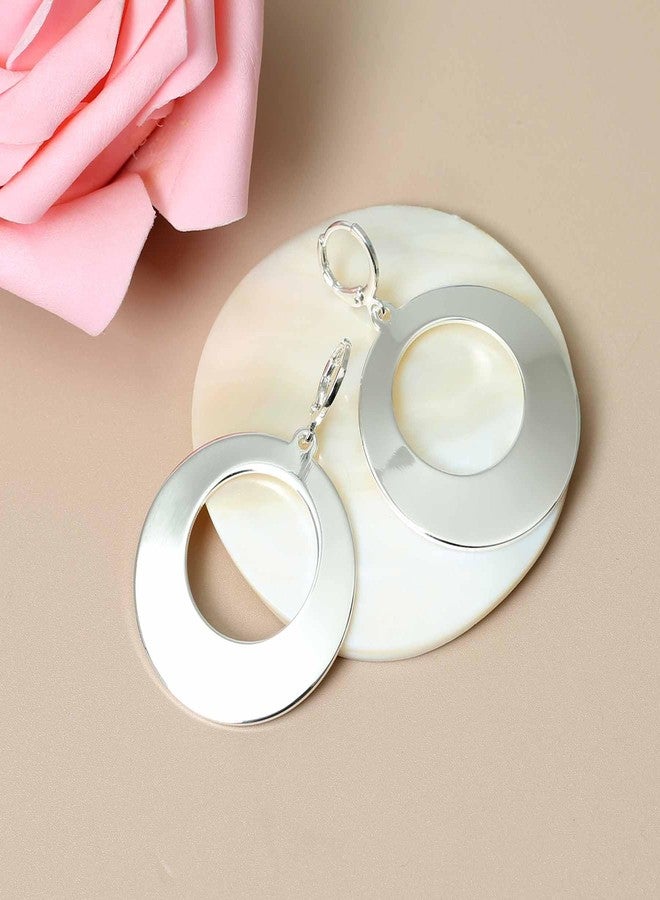 S SUSANN Big Silver Hoop Earrings for Women, Round Silver Earrings with High Polished Surface,Hypoallergenic Trendy Dangling Earrings for Women - Image 5